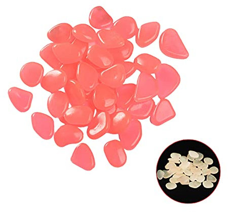 Betos Lot de 200 galets lumineux qui brillent dans le noir - Galets lumineux colorés - Galets de jardin lumineux pour pots de fleurs, aquarium, cour et allées - Décoration