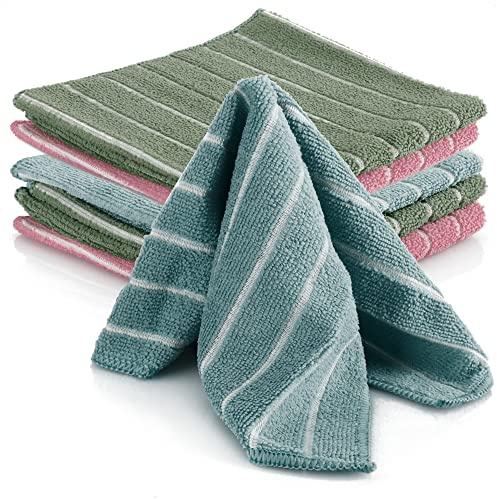 com-four® 6x panno in microfibra - panno morbido per asciugare - panno per la pulizia della casa in microfibra - panno per la pulizia di vetri, cucina e bagno