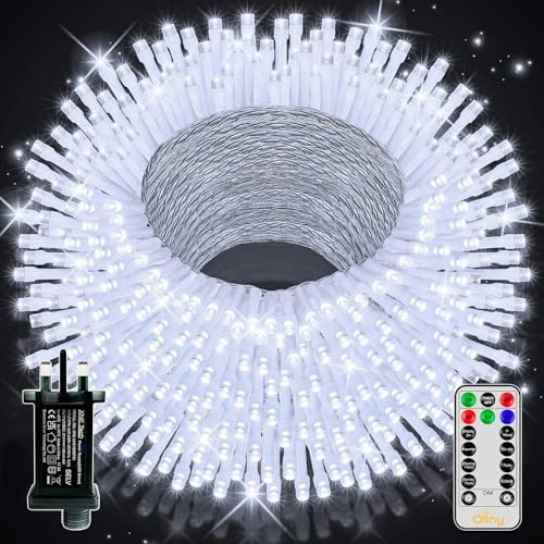 Ollny Fairy Lights Mains Powered 50m 500 LED Outdoor String Plug Remote