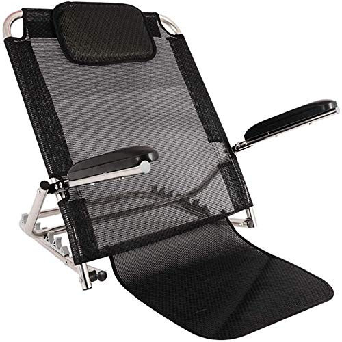 Dfmkll Rückenstütze Bett Verstellbar Klappbettlehne Unterstützung mit Armlehne, Home Bed Paralyzed Care Produkte mit Armlehne Verstellbare 6-Gänge Tragbare Faltbare Freizeitstühle für ältere Menschen