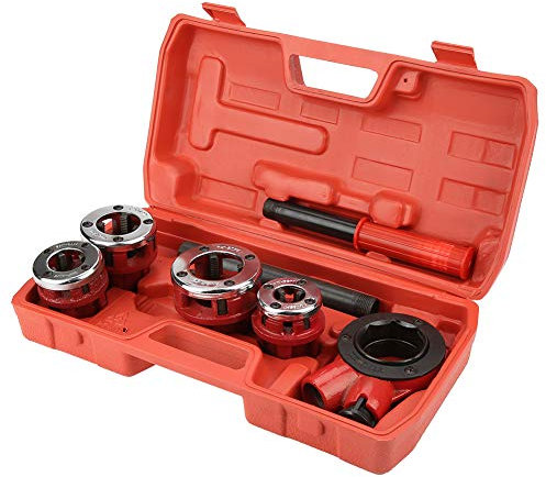 Filiera per Filettatura, Cerniere per Tubi Leggeri Filettatrice Manuale Set di Filiere per Maschi, 2 in Ghisa 2 a 1 1 Kit di Filettatura per Tubi Idraulici 1/2 3/4 1 1(Tipo