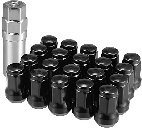 A ABSOPRO Tuerca Rueda Bellota M12x1.5 20x32mm Negro 21 Piezas para Coche