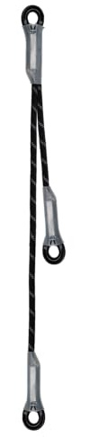Irudek NEXION 258 – Cabo de anclaje doble semiestático de cuerda bifurcada Ø12 mm con guardacabos y chip NFC Ready, EN 354, 30 cm / 65 cm, para trabajos verticales