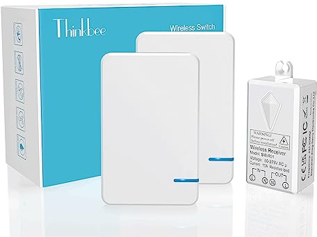 Thinkbee Funkschalter 230 V mit 2 Funksendern und 1 Empfänger für 1 Lampe