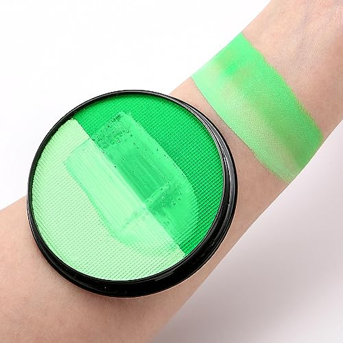 KARLOR 2-IN-1 Gesichtsfarbe 30g Aqua Körperfarbe Facepainting Body Paint Theaterschminke wasserlöslich Gesichtsmalerei Halloween makeup Karneval Fasching Vampir Cosplay(grün & hellgrün)
