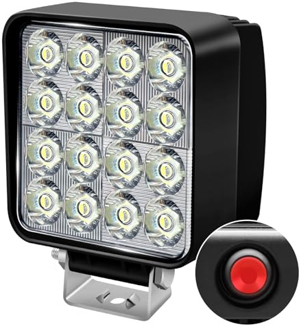 antom Faro da Lavoro LED Con Wasserdichter Schaltknopf 126W LED faretti auto 12V 24V 6500K Riflettore IP68 Interruttore indipendente Fuoristrada per Moto Auto ATV SUV Trattore