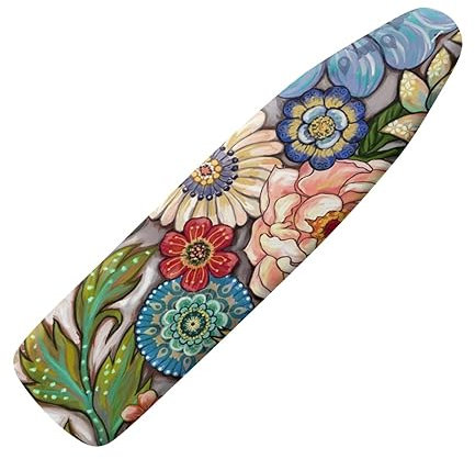 ZDCUSTOM Boho Flower Ironing Board Cover with Elastic Edge Table Top Floral Print Ironing Board Cover Resist Scorching Iron Board Protector Thick Iron Pads for Ironing Board