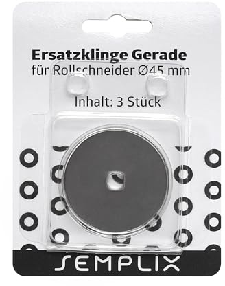 Ersatzklingen für Rollschneider gerade Klinge 45mm 3er Set