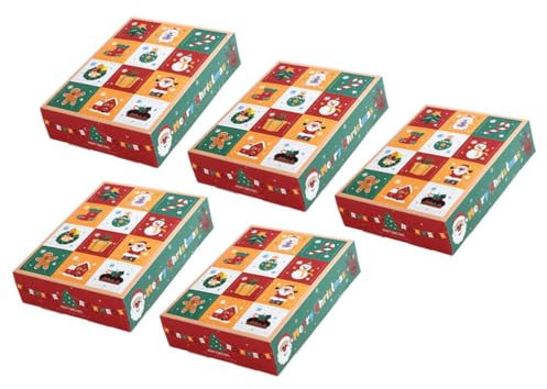 SOLUSTRE 5stücke Weihnachtsgeschenkboxen Fächer Kreative Papierverpackung Für Snacks Und Für Weihnachten Hochzeiten Und Feiern Dekorative Geschenkverpackung Für Besondere Anlässe