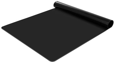 KitchenRaku Silicone Mat for Resin Casting 40x30 cm, Non Stick Silicone Sheet for Crafts, Silicone Heat Resistant Mat Craft Mat Silicone Placemat for Table Worktops (1, Black)