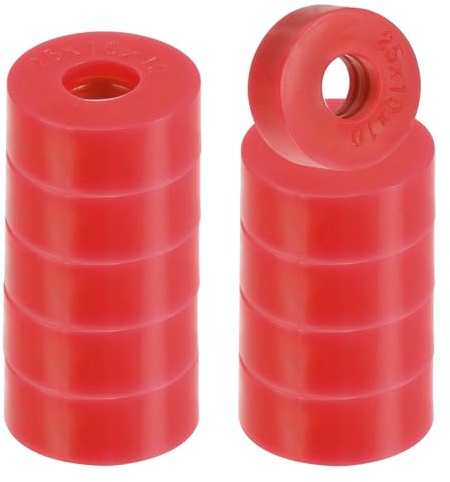 PATIKIL Multi Usage Caoutchouc Espaceur, 20 pcs 0,98OD 0,39ID 0.39T Néoprène Rond Anti-vibration Isolation Coussins Isolateur Bagues Espacement Rondelle pour HVAC Boulons, Rouge