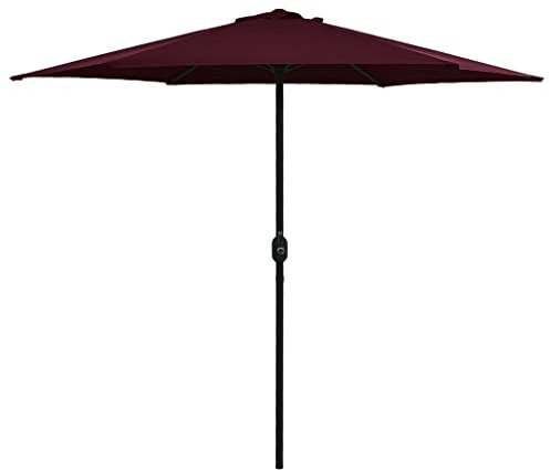 WRJENFSC Ombrellone da Picnic Ombrellone da Sole Ombrellone da Spiaggia Ombrellone da Esterni con Palo in Alluminio 270x246 cm Bordò Adatta a Patii, Spiagge, Piazze, Giardini