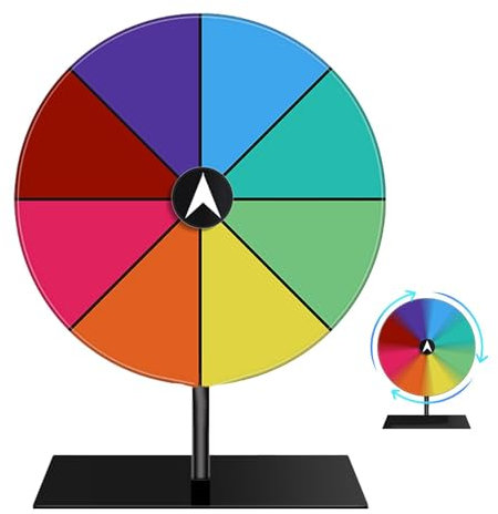 Glücksrad Zum Drehen Drehen Sie Das Rad Roulette Rad Game Set Drehbares Preisrad | Trocken Abwischbares Drehrad Mit 8 Fächern, Farbe | Robustes, Bearbeitbares Spiel-Spinner-Tisch-Preisrad