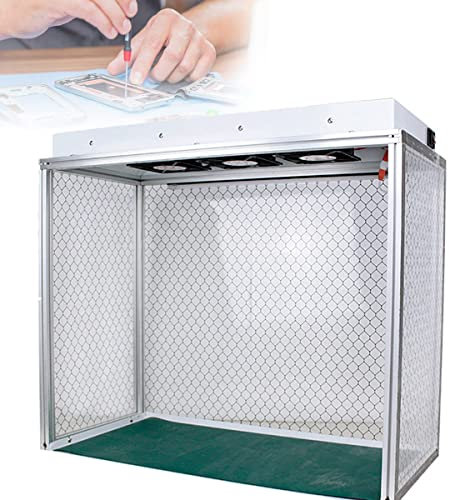 Filterbank, vertikal, laminarer Durchfluss, für Handyreparatur, tragbare Anti-Staub-Arbeitsbank mit 3 Ventilatoren, 61 x 30,5 cm Arbeitszimmer