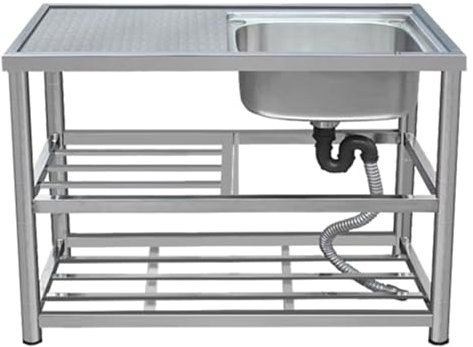 Fregadero Portatil Camping,Lavadero pila Exterior,Fregadero Comercial de Acero Inoxidable,Fregadero Jardin,Fregadero Camper,Fregaderos Industriales,kitchen sink,para Cocina,Exteriores,Viajes(120x45x80