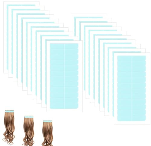 240pcs/20 Feuilles Rubans d'Extension de Cheveux, Onglets de Ruban d'Extension Cheveux Double Face Ruban Adhésif Remplacement Cheveux Onglets Ruban Cheveux Humains Fournitures Perruques (Vert)