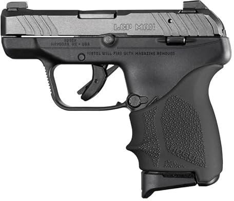Hogue HandAll Beavertail Rubber Grip Sleeve for Ruger LCP Max, Black - 18130