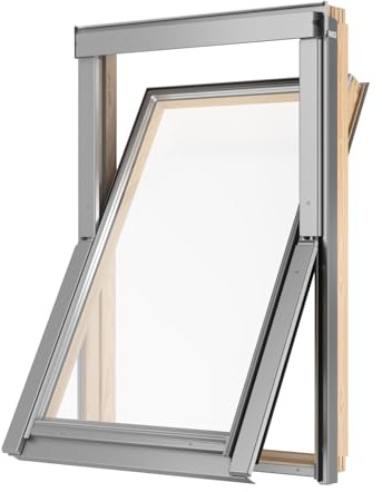 Velux Gruppe 66 x 118 cm Dachfenster RoofLITE+ | Fenster mit 3-fach Verglasung | Schwingfenster inkl. Eindeckrahmen für Dachziegel (bis 50 mm) + Dämm- & Anschluss-Set)