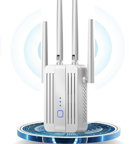 WLAN Verstärker 1200Mbit/s WLAN Repeater,Dualband 5GHz & 2.4GHz WiFi Repeater mit WPS | 1200 Mbit/s | Mit LAN/WAN Port| Einfache Einrichtung | Kompatibel Allen WiFi Geräten