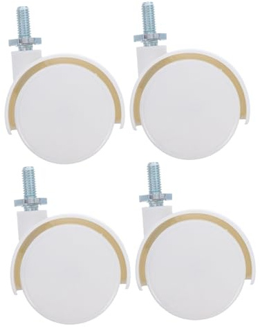 SOLUSTRE 4 ruedas de repuesto para silla de oficina, ruedas de plástico blanco, ruedas de silla de escritorio, ruedas de repuesto para patas de muebles