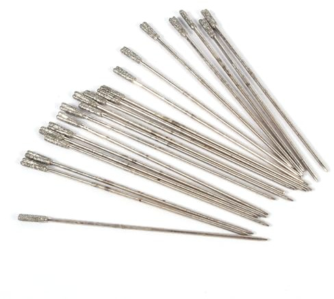 20 Stück 1 mm Lapidarbohrer, Schnitzstift-Schleifkopf, Speerspitzen-Glasbohrer zum Bohren in Schmuck, Keramik, Jade und anderen Materialien