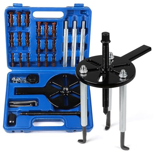 MIGUBIGU 21 en 1 Extracteur Roulement Interieur, Arrache Moyeu 3 Griffes, Outil de Démontage Roulement avec 6 Tailles de Pince, pour Le Démontage des Roulements de Voitures, de Machines et de Moteurs