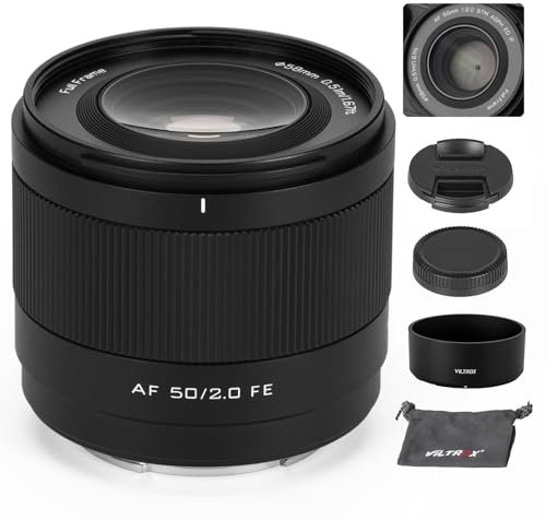 VILTROX 50mm F2.0 FE-Mount, AF 50mm F2 Lens for Sony E, Full Frame STM Auto Focus Prime Lens for Sony E-Mount Cameras A7C A7ll A7RlI A7SIII A7III A7RIII A7IV A7RIV A9 A1 FX3 A7RV ZVE1 A7CR A7CII A93
