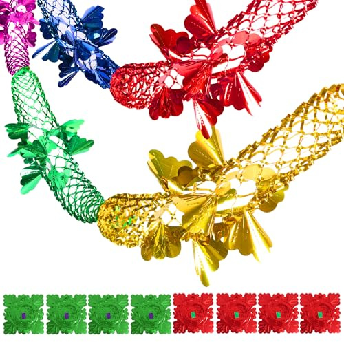 8pcs Christmas Ceiling Decorations，9.6 inch Christmas Foil Garlands Up to 3M/118 inch long when stretched Hanging Decorations for Xmas New Year Party Supplies Xmas Decor