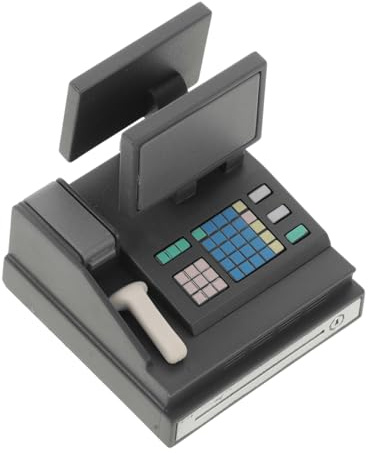 FRCOLOR Miniatur Supermarktkasse mit Scanner Realistische Kinderkasse für Kaufladen und Puppenhaus Interaktives DIY Ornament für Mädchen und Jungen Kompakte Detailreiche Kasse für