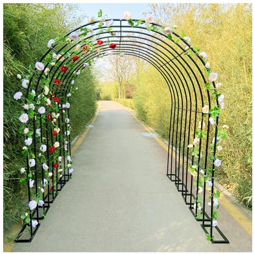 Arche de jardin en métal noir pour mariage, décoration extérieure/intérieure, cérémonie et fête, 140 x 230 x 40 cm, élégante tonnelle en fer forgé pour présentation florale