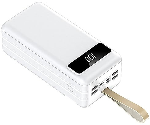Banque d’Alimentation, PowerBank 100000Mah, Chargeur Solaire Haute capacité avec 4 Ports USB, Chargeur sans Fil Portable étanche Batterie Externe avec lumière LED pour Le Camping en Plein AI