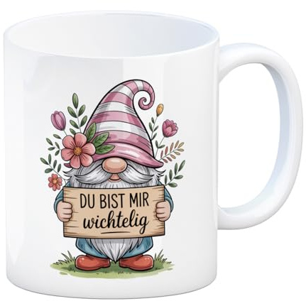 speecheese Du bist mir wichtelig Kaffeebecher für Pflanzenfreunde und Wichtelfans Lustiger Spruch für Büro Natur Geschenk