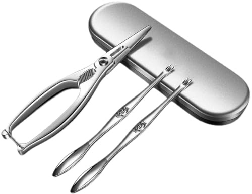 Toyvian Utensili Granchio in Acciaio Resistente con Pinze e Forchette Ergonomiche per Aprire Crostacei Strumenti Multifunzione per Cucina di Mare Facile Estrazione Carne e Presa Sicura