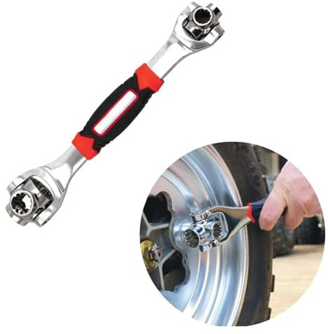 TASBER 52 in 1 Universal Socket Wrench, Comprehensive Tool Kit with 360 Degree Rotating Head, Socket Wrench for Furniture Auto Car Bicycle Repair