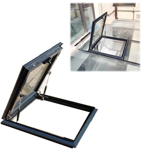Puits de lumière résidentiels pour toitures plates et inclinées - Fenêtre de grenier à ventilation manuelle - Fenêtres de toit intérieures pour l'installation de terrasses et solutions d'éva
