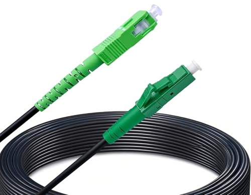 synfarin – Cable de fibra óptica SC/APC a LC/APC Singlemode de 3,0 mm, G657B3 OS2 Simplex, LSZH, Negro, Baja Atenuación, FTTH Cable de conexión para router y ONT, 30 metros