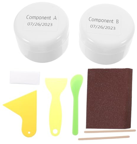 DECOMELODY Kit di Riparazione per Vasca da Bagno e Doccia, Vernice per Piastrelle in Ceramica, Adesiva e Sicura, per Riparazione di Scheggiature e Graffi su Lavandini, Cucina e Bagno,