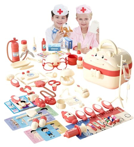 Medizinisches Spiel, medizinischer Spielzeugkoffer für Kinder mit Koffer-Design, Arzt-Rollenspiel, multifunktionales Set mit Licht und Sound, für Kinder und