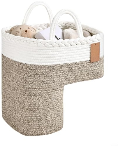 Panier échelle pour escaliers en moquette et en bois, panier d'escalier en osier, panier d'escalier en lin tissé avec poignées pour marches de moquette, marches d'escalier de rangement pour linge
