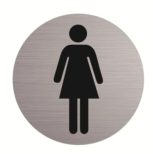 Cartello WC Segnaletica for bagni pubblici Cartello in alluminio Cartelli for servizi igienici for uomini e donne Adesivo for porta del catering centro commerciale dell'hotel(Color-03)