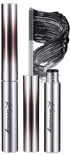Lashique Metal Wand Mascara—Mascara Per Sopracciglia Lunga Tenuta Effetto Folto Formula Delicata Per Sopracciglia Sensibili E Look Naturale (Nero,2 pezzi)