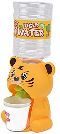 Aramox Mini Vattendispenser Leksak Dricksfontän Av Plast med Ljud och Ljus Tryck för Att Frigöra Vatten Djurform för SmåBarn Barn Rollspel Kök Restaurang (Stor söt tiger)