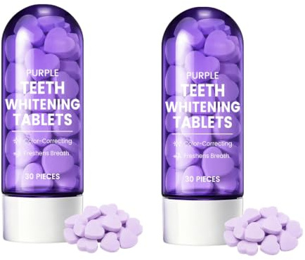 Lila tandkrämstabletter, skonsam daglig oral rengöring | Fresh Mint Breath bärbara tuggbara tandrengöringstabletter(2pcs)