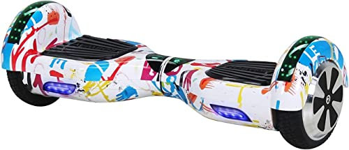 Robway Hoverboard | 𝐃𝐀𝐒 𝐎𝐑𝐈𝐆𝐈𝐍𝐀𝐋 ® Hoverboards für Kinder Jugendliche & Erwachsene - APP Steuerung - 𝟮 x 𝟯𝟓𝟬 Watt Motoren - Self-Balance Funktion - Bluetooth (Bunt Weiß)