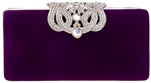 Partito Pochette Donna Sera Borsetta Portafoglio Cerimonia Borsa Sposa Spalla Frizioni Eleganti Viola