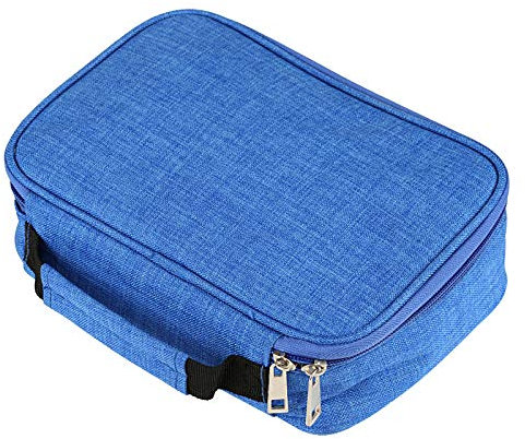 Kesote Federmappe Federmäppchen 72 Slots Federtasche Große Kapazität Bleistift Beutel Abnehmbar Stiftemappe für Mädchen Jungen Einschulung Schulanfang (Blau)