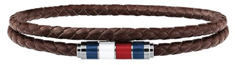 Tommy Hilfiger 2790055 Men's Rope Bracelet Stainless Steel, 19 cm, Stainless steel, leather