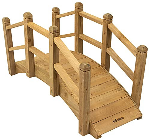 Woodside Wooden Decorative Garden Bridge Ornament for Ponds/Streams/Borders, 1.2m