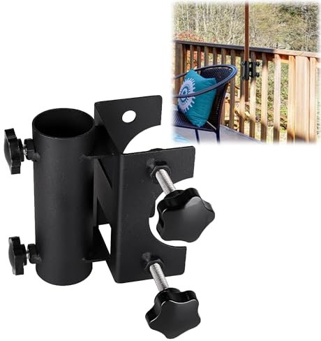 VANROUG Sonnenschirmhalter Terrasse Schirmständer Halterung Schirmständer Feste Clip Schirmklammer für Deck, Stuhl, Schreibtisch, Dock, Strand, Hof, Balkon, Tische, Boote, Heckklappen…