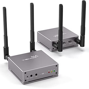 Trasmettitore e Ricevitore HDMI Wireless, YEHUA Trasmettitore Video Wireless 5G con Loopout HDMI, Trasmissione Dello Schermo 200M per Netflix, Video, Streaming di Riunioni su TV/Proiettore/Monitor